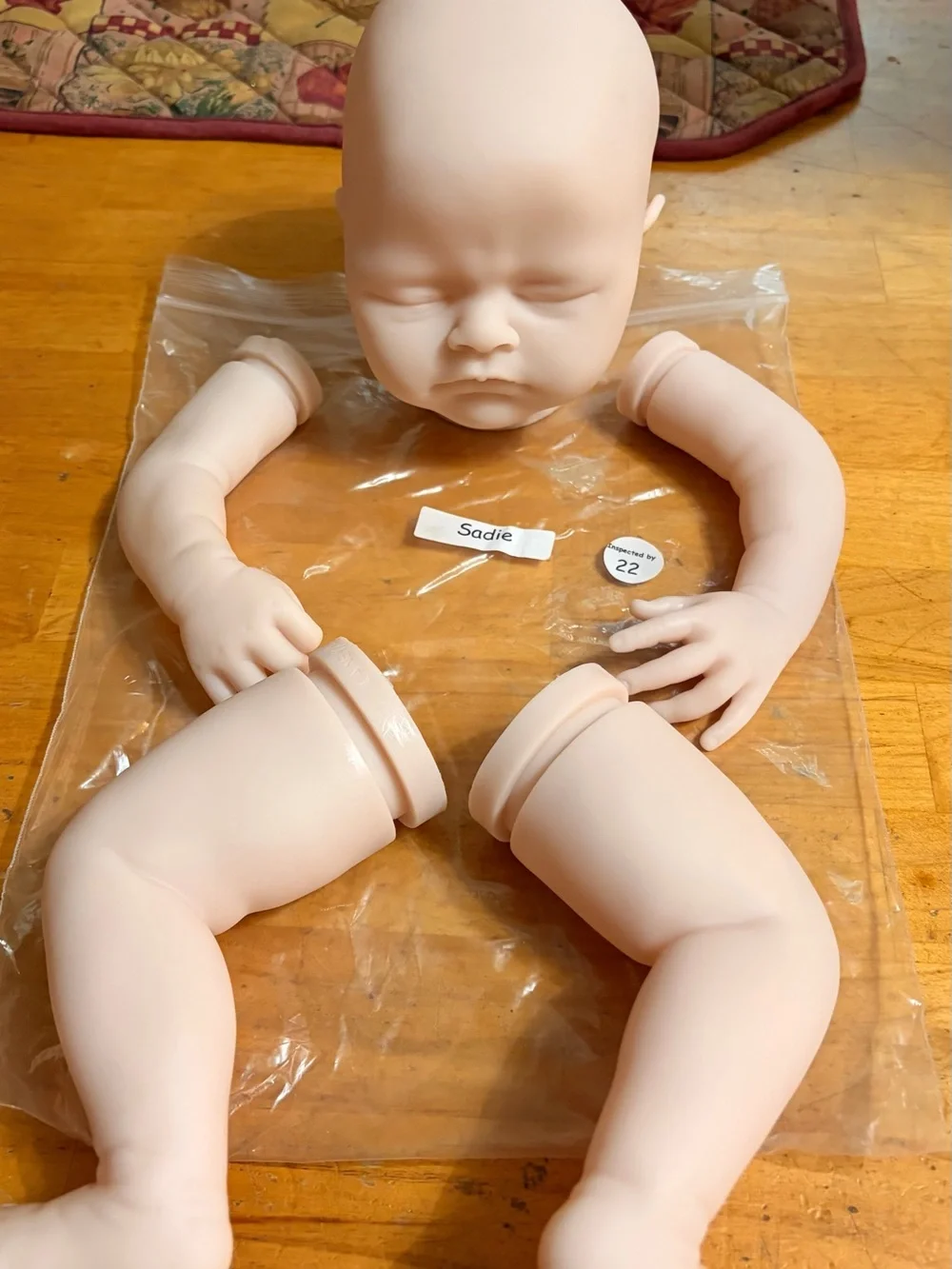 Unfinished Reborn Baby Doll Kit - Pale Vinyl Limbs & Head SAIDIE